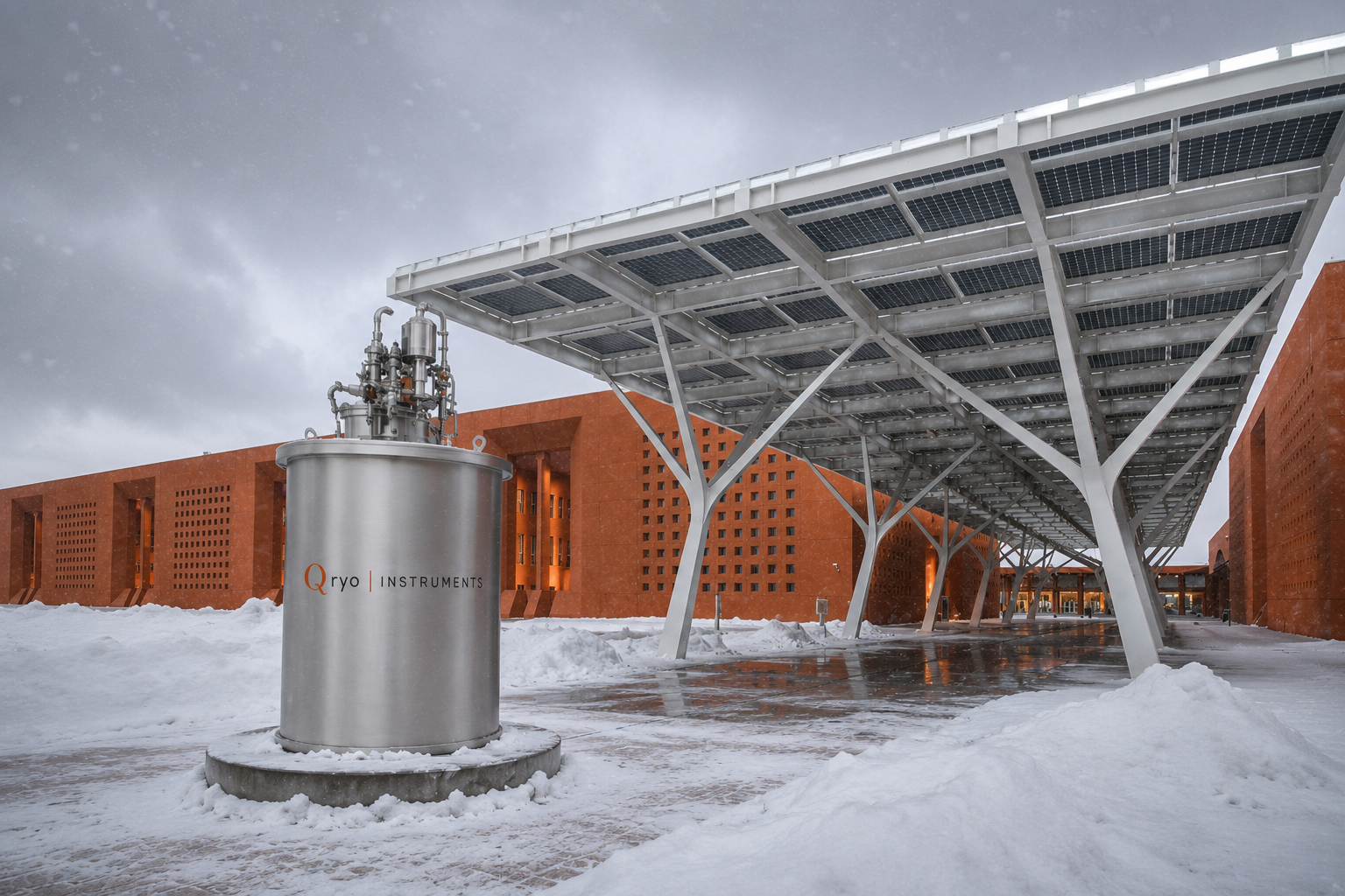 Qryo Instruments helium-free cryostat concept render